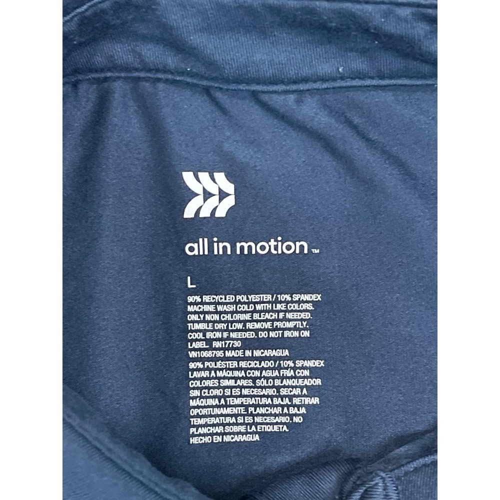 All I'm Motion Polo Shirt Mens Large Performance Short Sleeve Blue - Picture 3 of 4